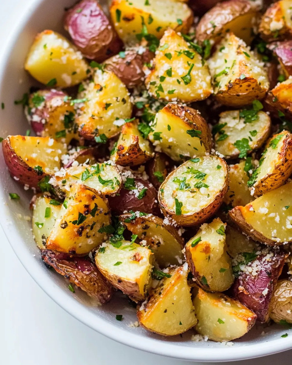 Savory Roasted Potatoes with Parmesan Garlic and Herbs dish photo