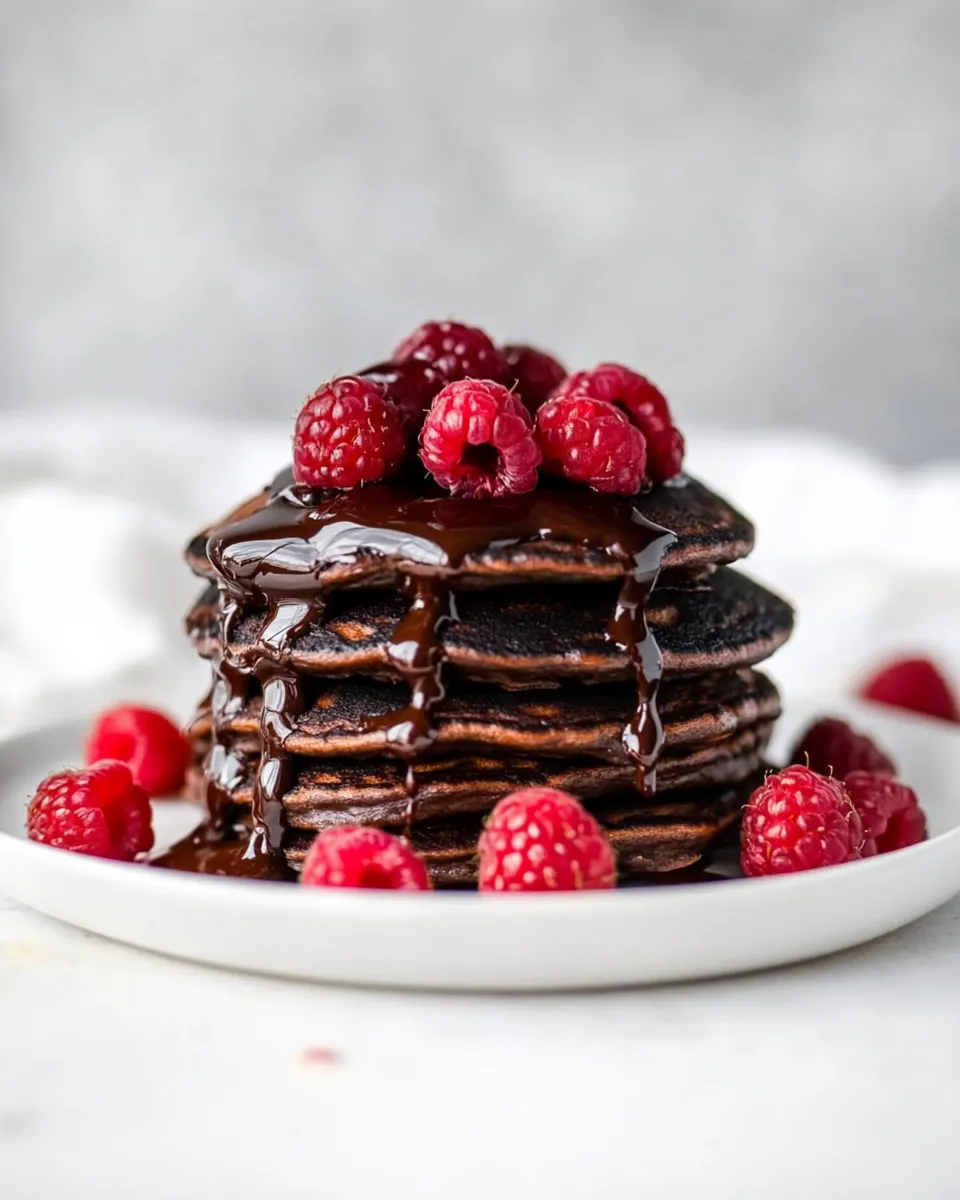 Easy Romantic Chocolate Raspberry Pancakes recipe photo