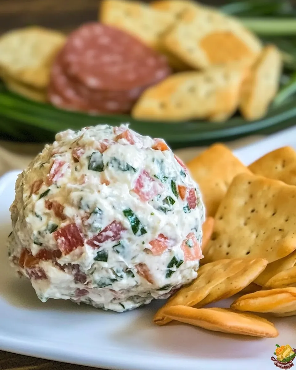 Easy Salami Cream Cheese Ball shot