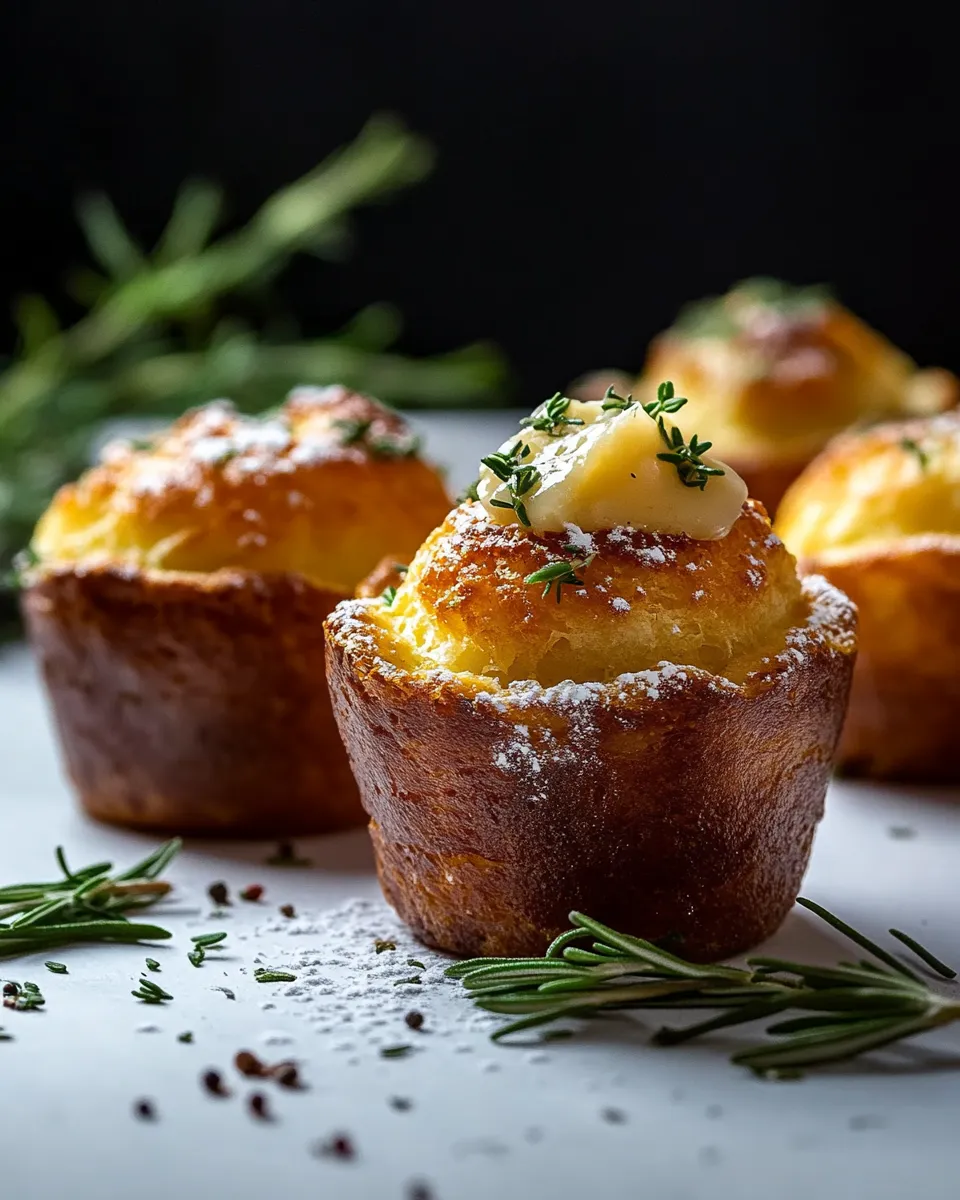 Perfect Salted Rosemary Popovers with Honey Butter. picture
