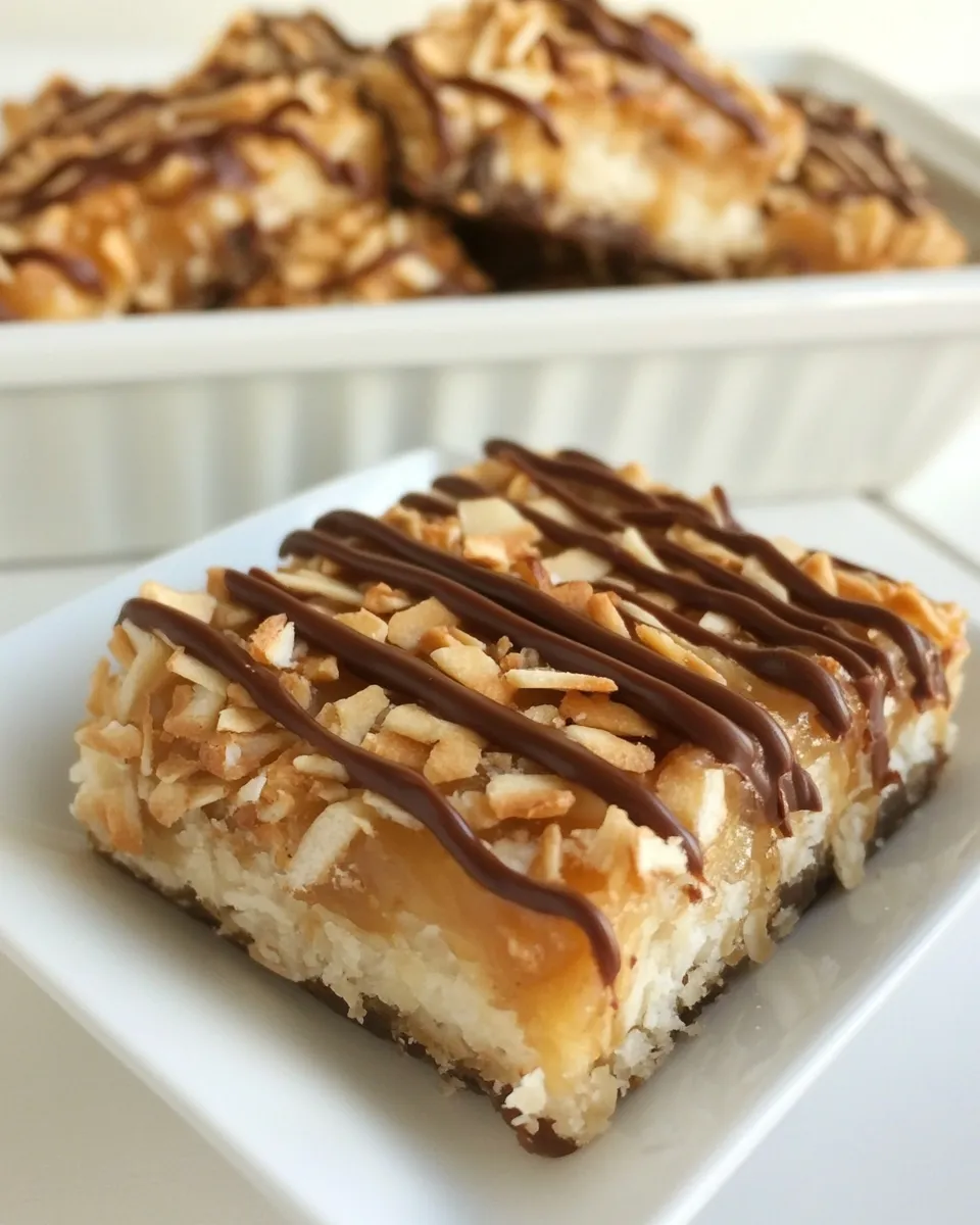 Delicious Samoas Bars shot