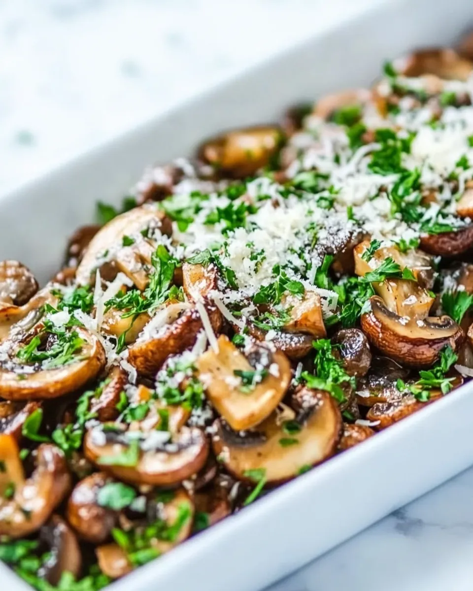 Delicious Sauteed Garlic and Parmesan Mushrooms recipe image