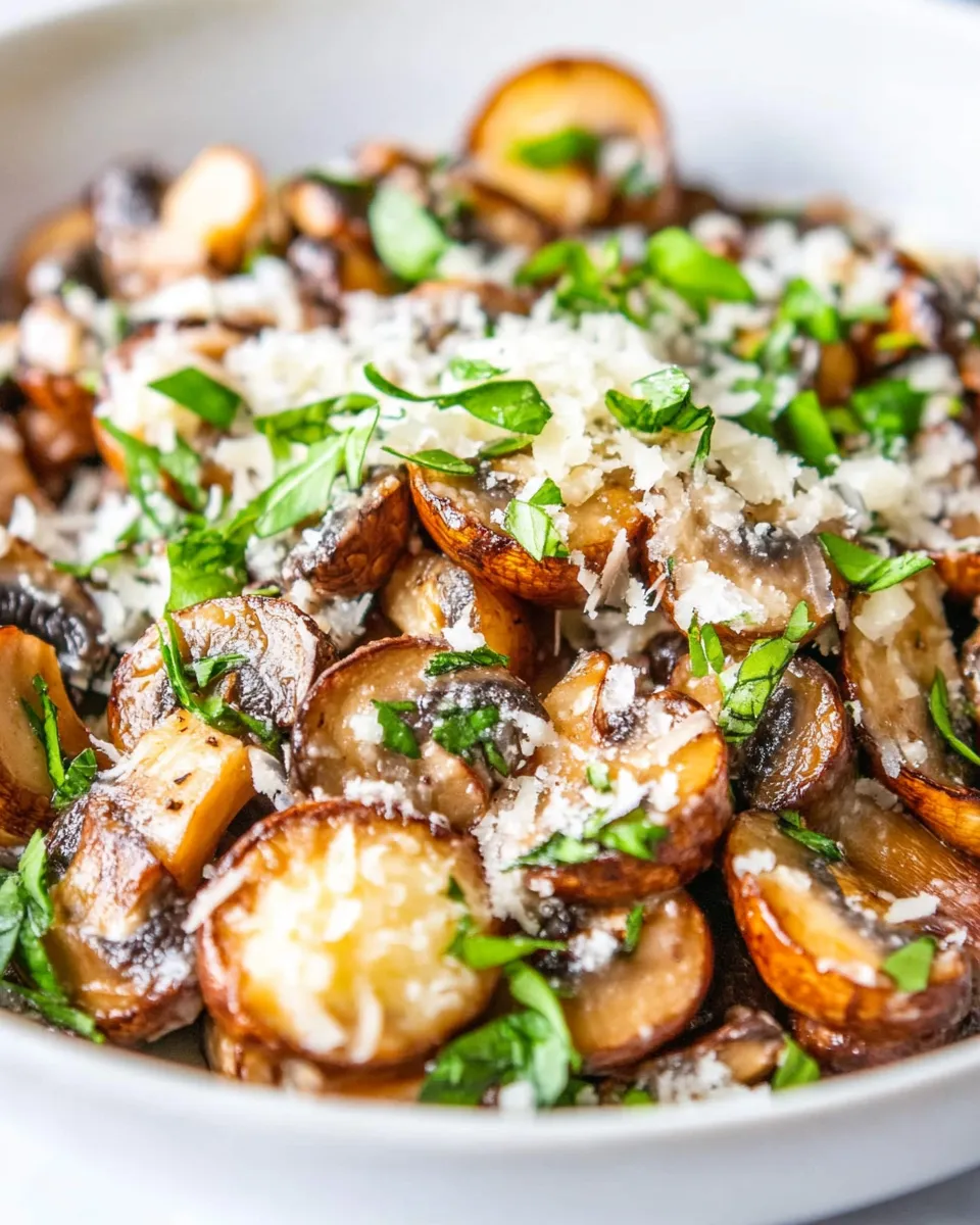 Savory Sauteed Garlic and Parmesan Mushrooms dish photo