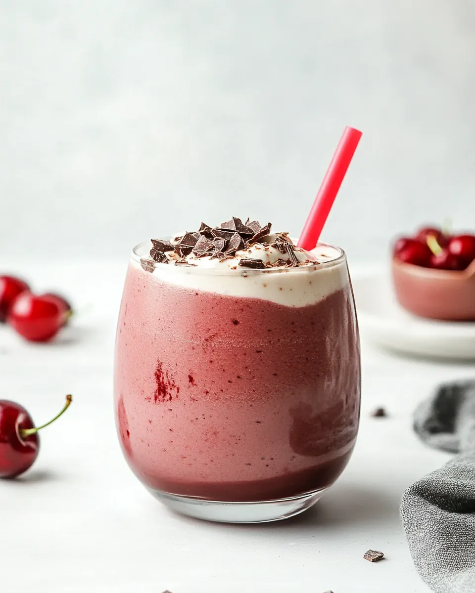 Delicious Seriously Luscious Chocolate Cherry Smoothie shot