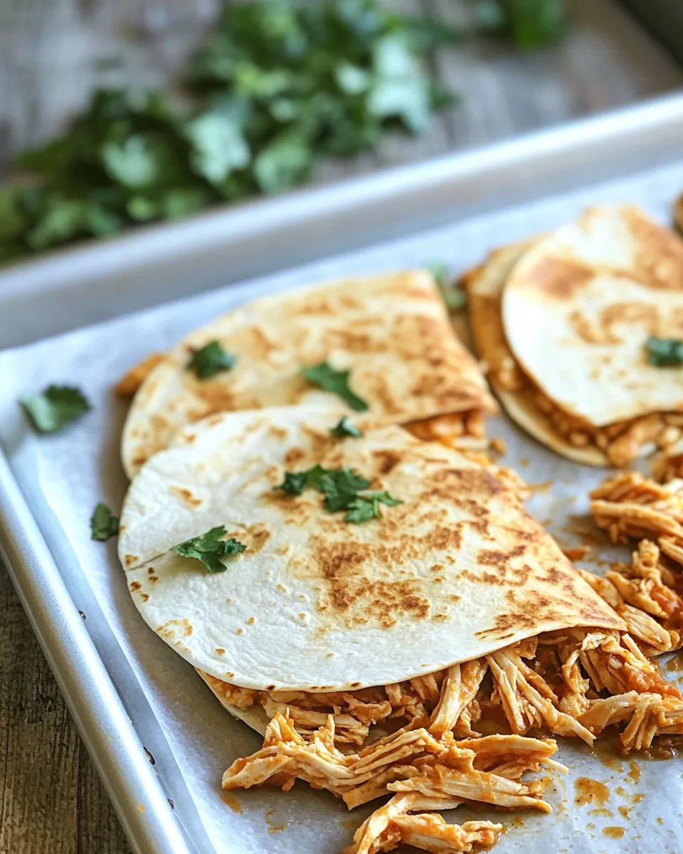 Tasty Sheet Pan Chicken Quesadillas shot