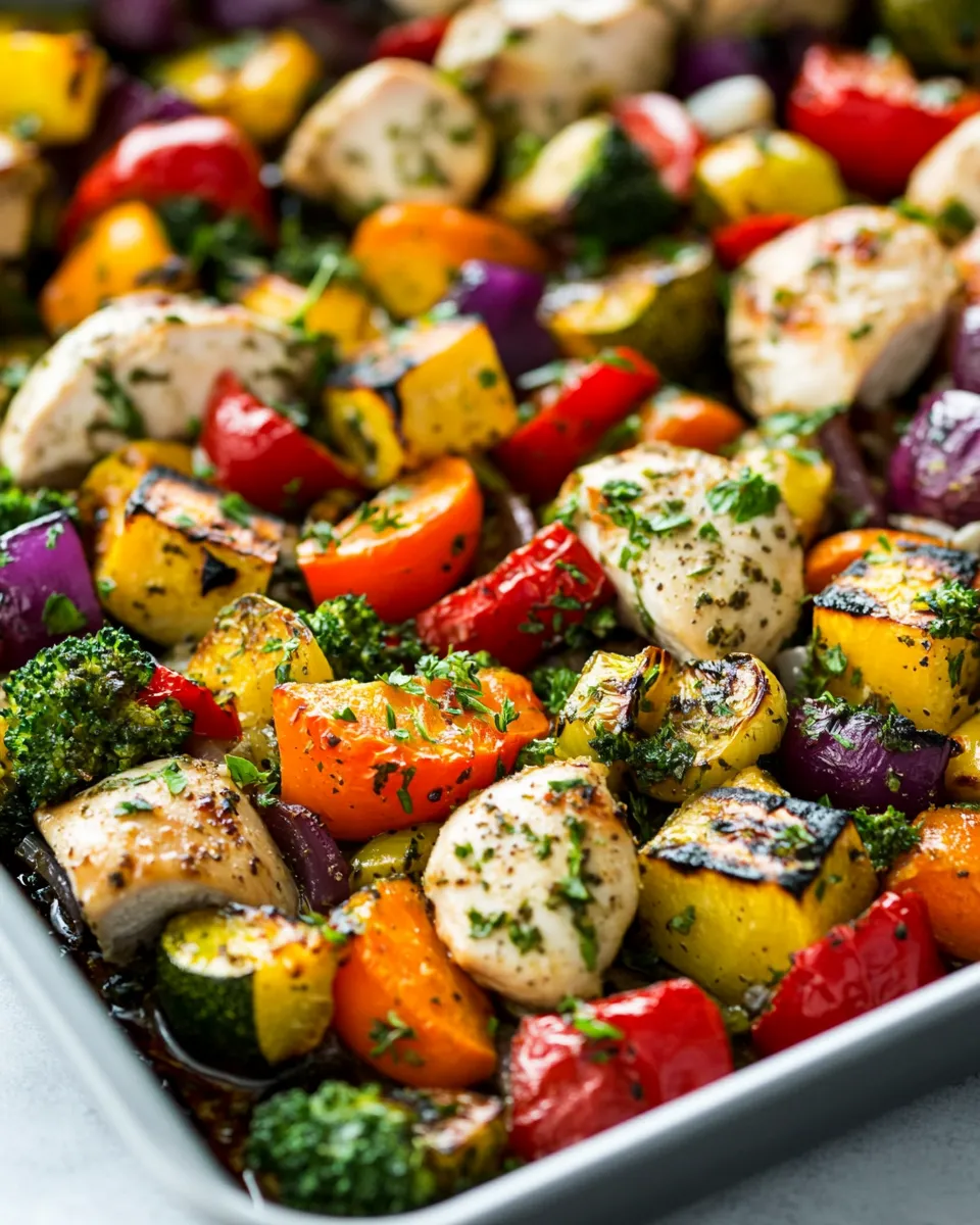 Quick Sheet Pan Roasted Garlic & Herb Chicken and Veggies shot