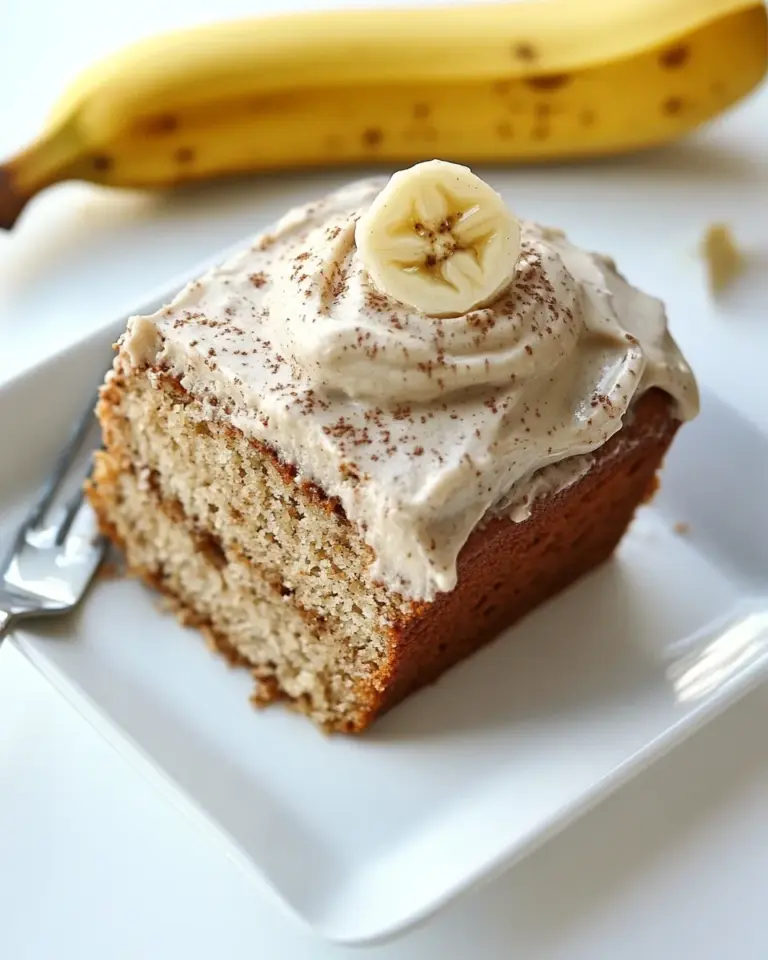 Homemade Skinny Banana Cake with Maple Frosting photo