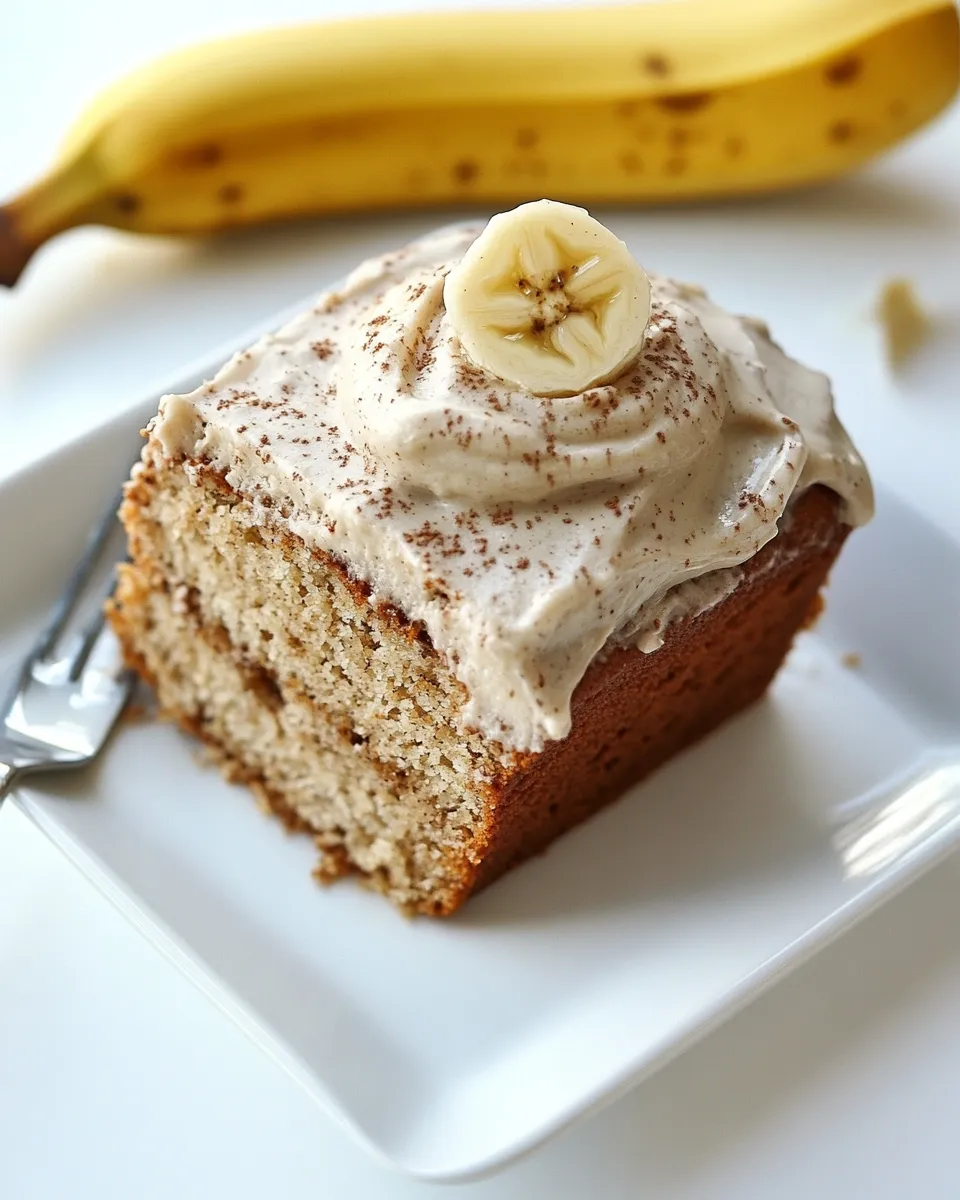 Homemade Skinny Banana Cake with Maple Frosting photo