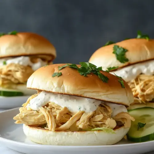 Easy Slow Cooker Chicken Shawarma Sliders photo