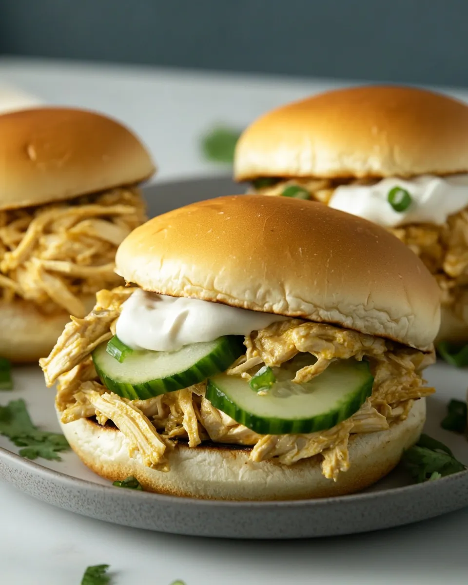 Savory Slow Cooker Chicken Shawarma Sliders shot