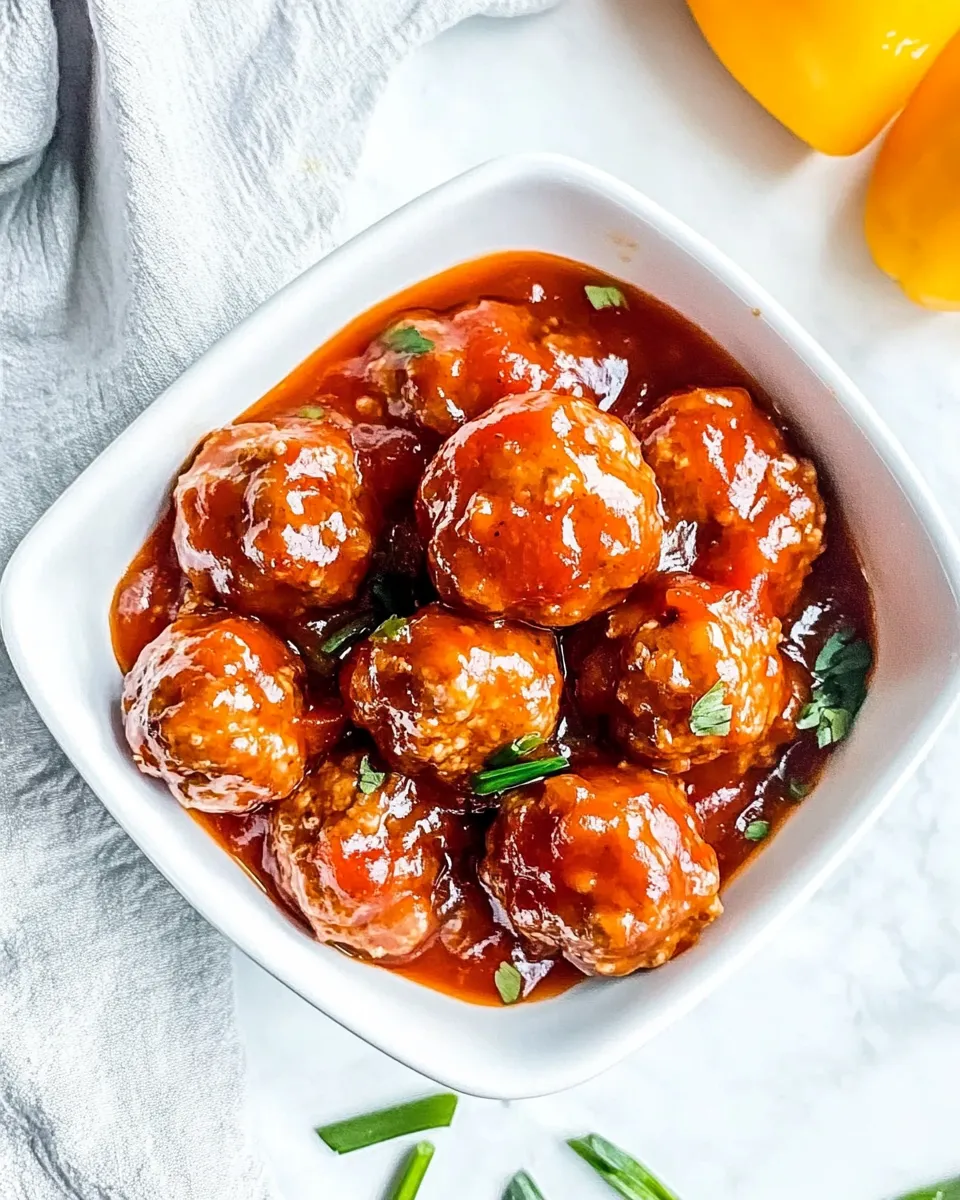 Savory Slow Cooker Hawaiian Meatballs shot