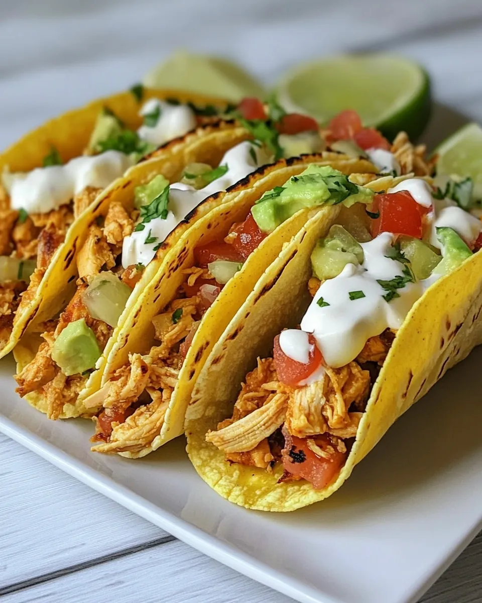 Healthy Slow Cooker Protein Chicken Tacos recipe photo