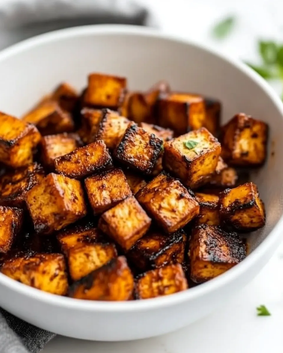 Delicious Smoky Marinated Tofu shot
