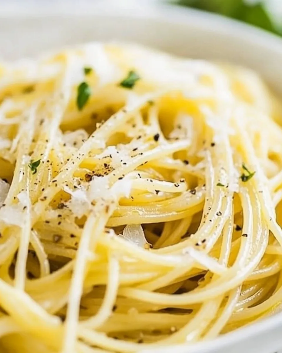 Delicious Spaghetti with Olive Oil and Garlic shot