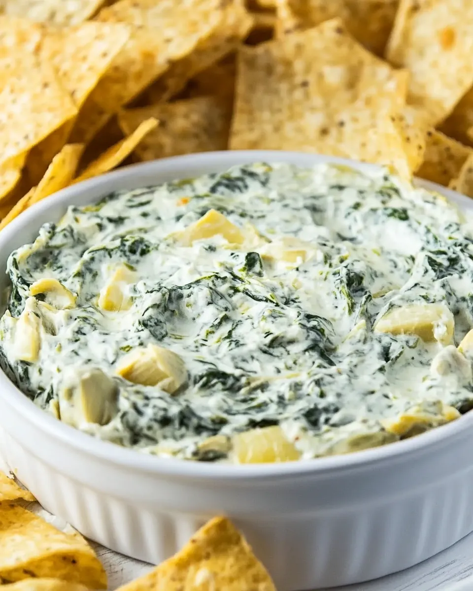 Delicious Spinach Artichoke Dip Recipe food shot