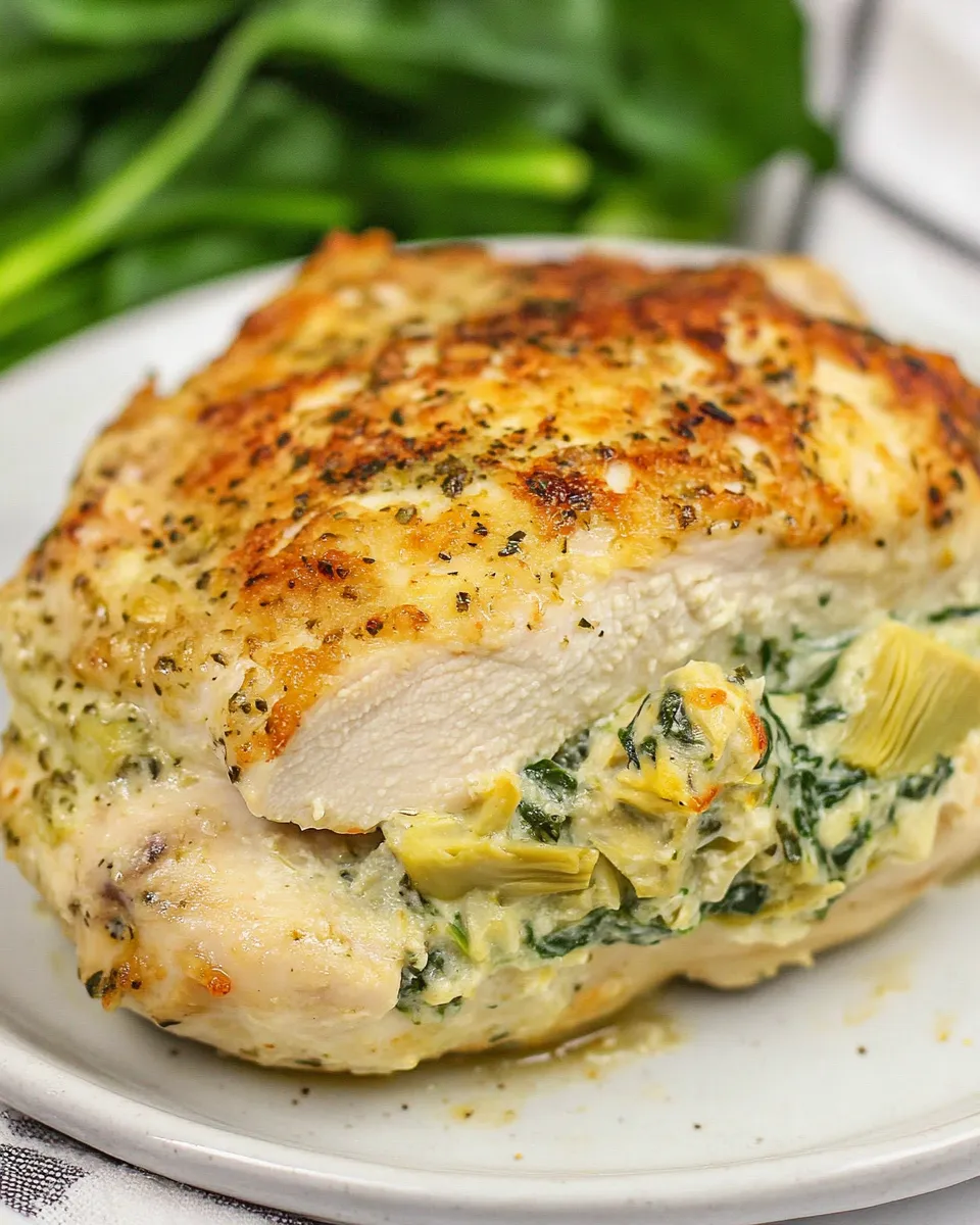 Homemade Spinach Artichoke Stuffed Chicken photo