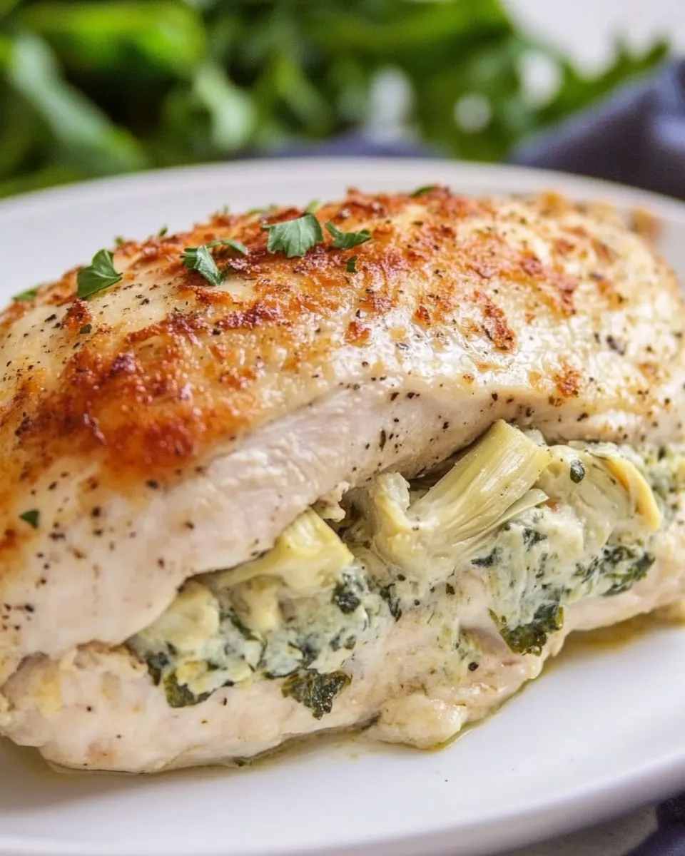 Easy Spinach Artichoke Stuffed Chicken image
