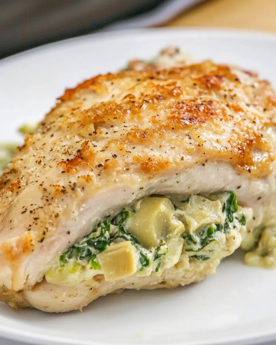 Delicious Spinach Artichoke Stuffed Chicken recipe photo