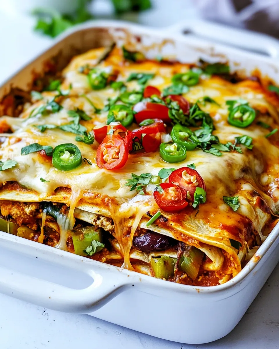 Delicious Stacked Vegetable Enchiladas image