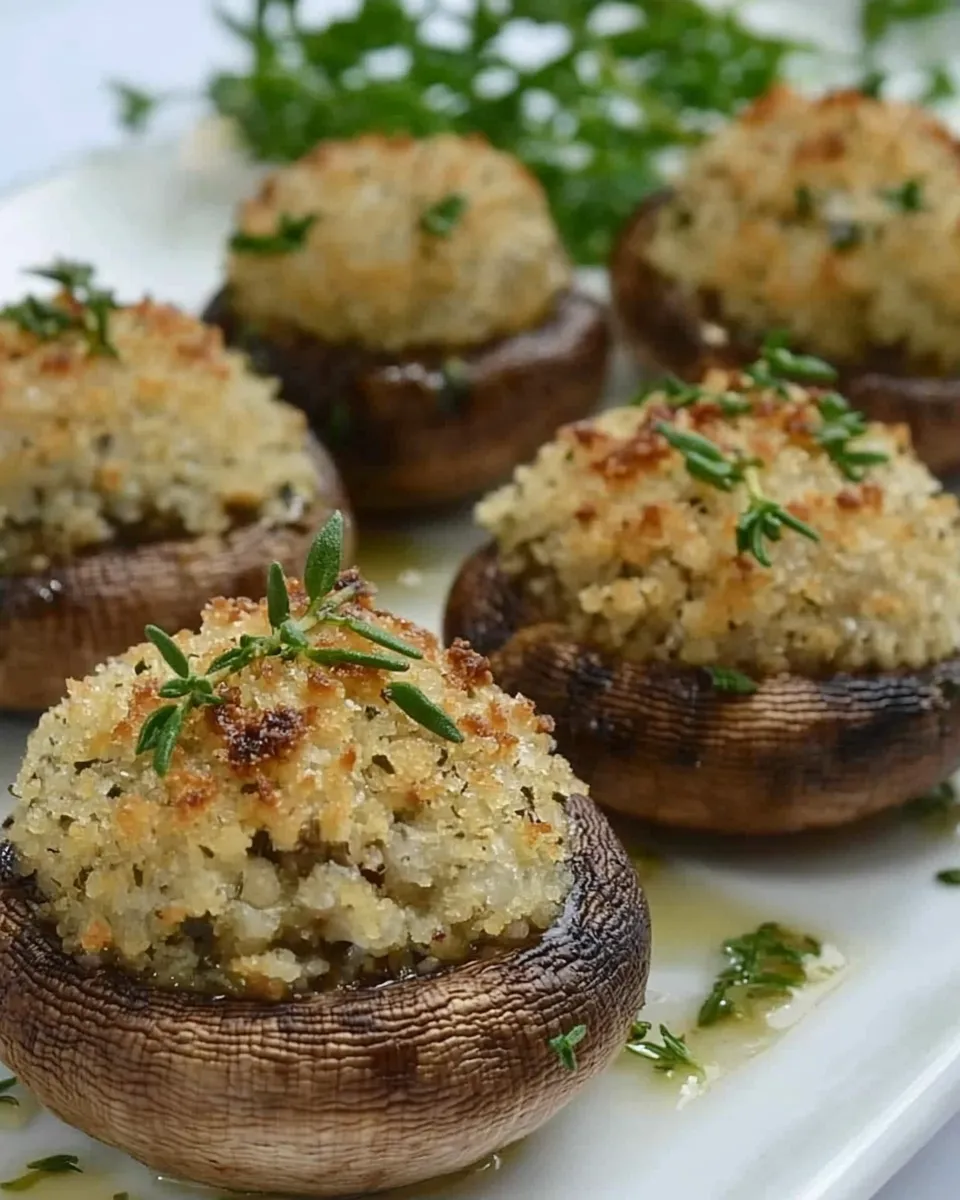 Delicious Stuffed Mushrooms w/ Parmesan & Thyme shot