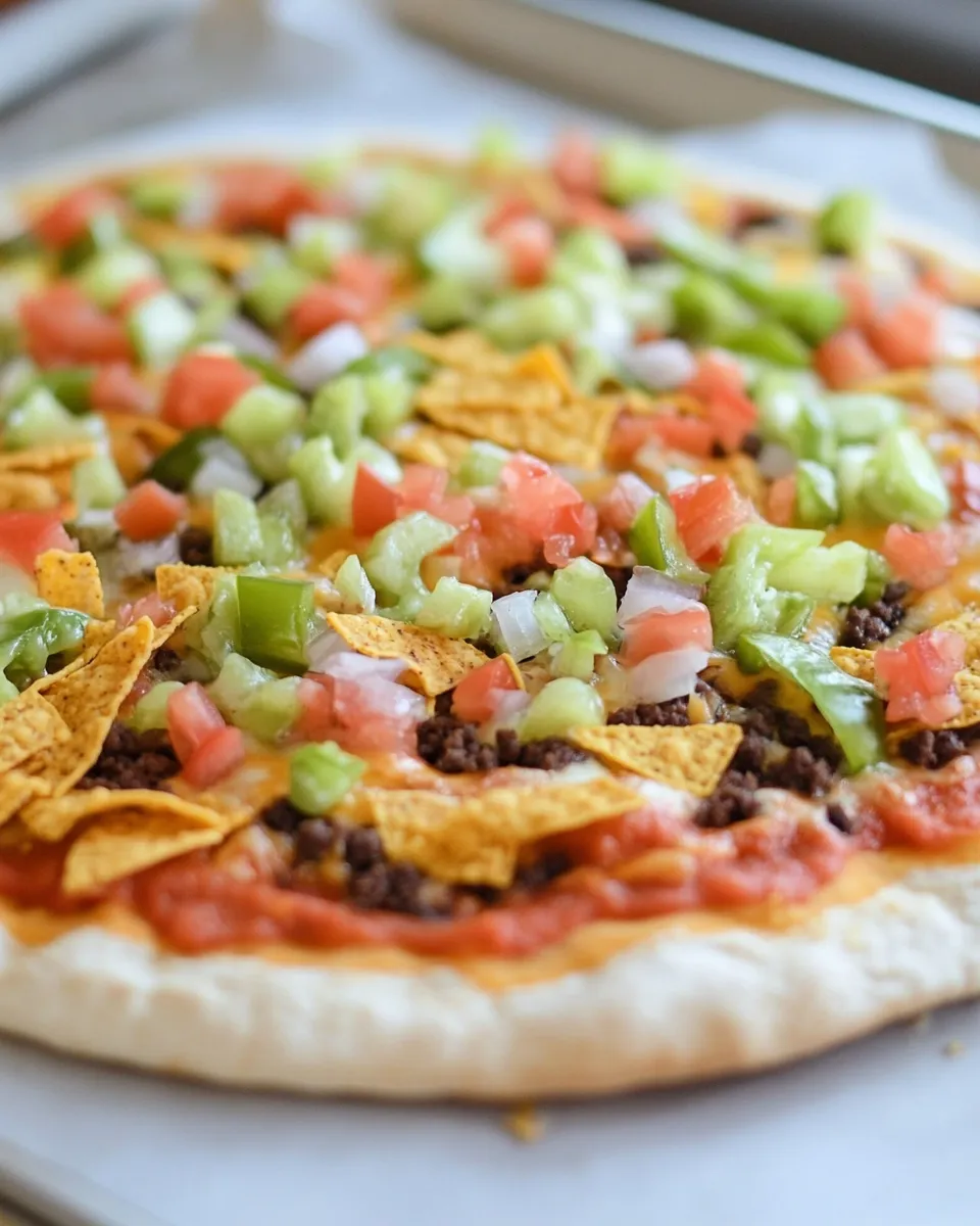 Homemade Taco Pizza Recipe (with Doritos!) recipe photo