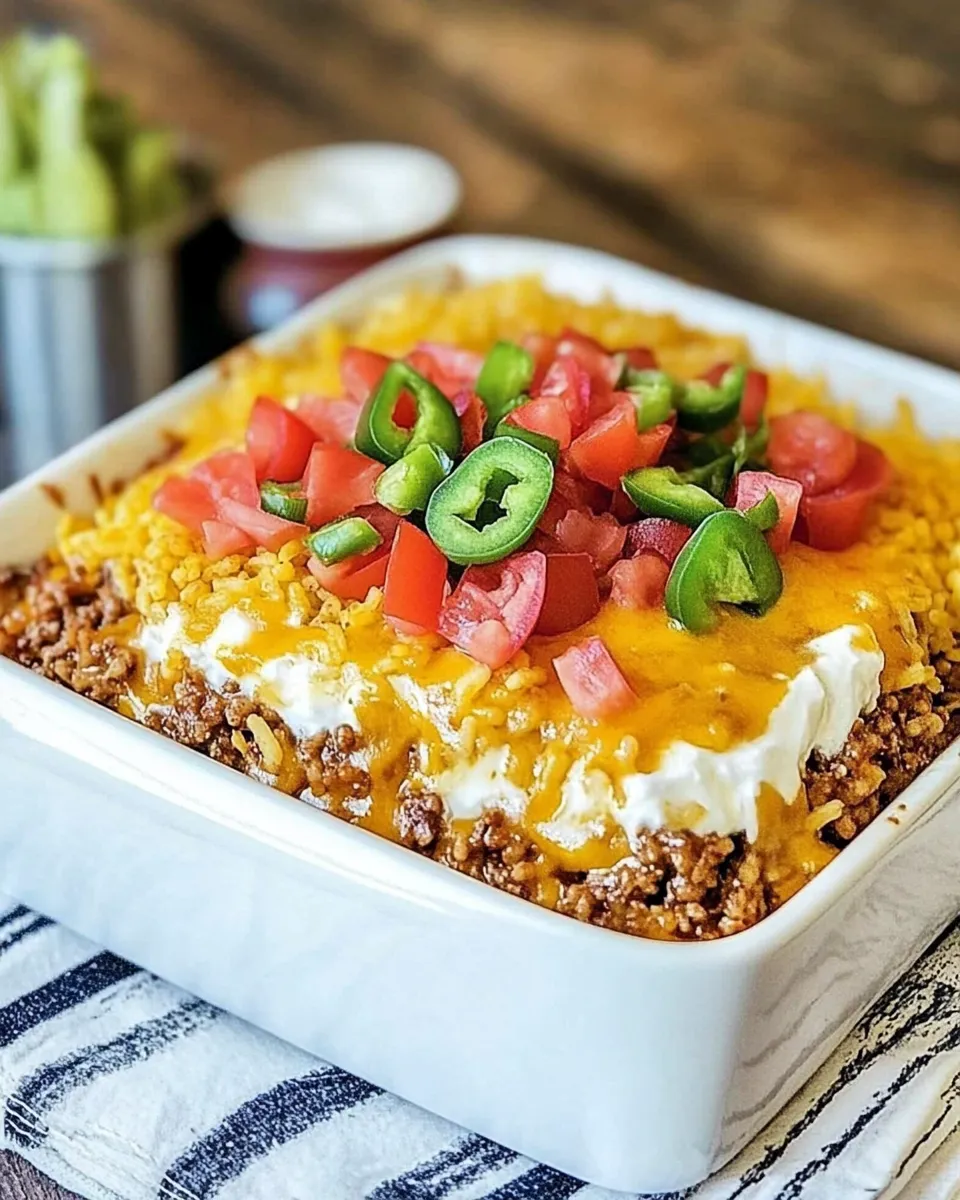 Easy Taco Sour Cream Rice Bake recipe photo