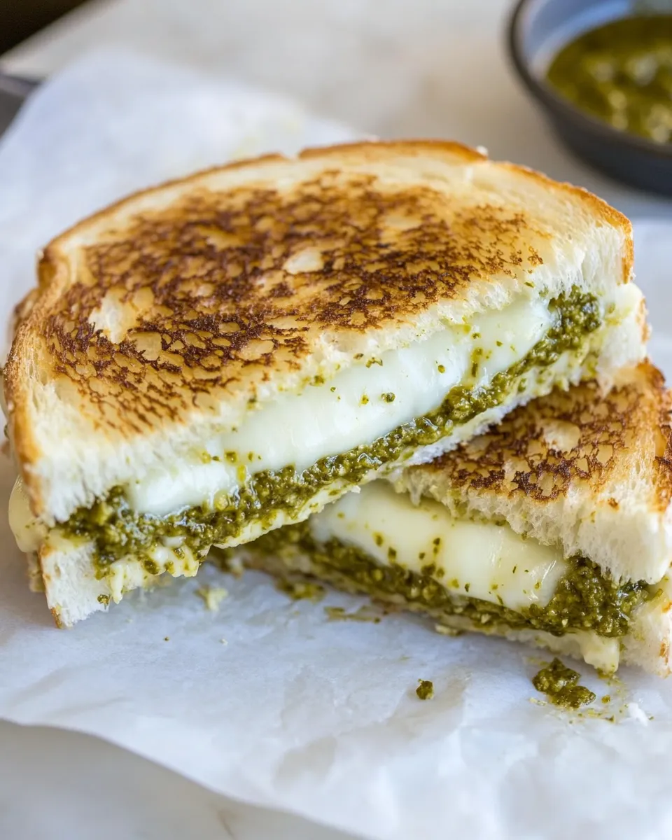 Delicious The Best Pesto Grilled Cheese shot