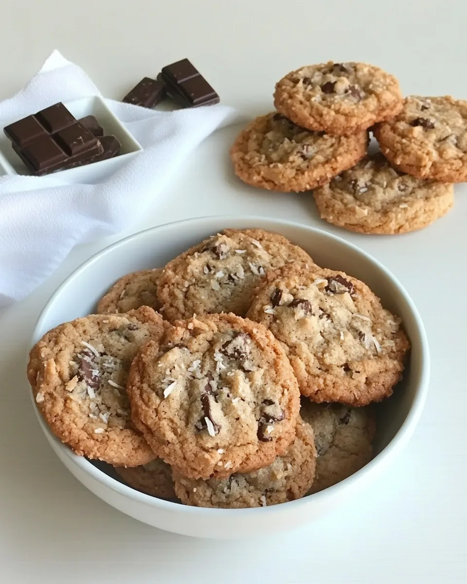 Delicious Toasted Coconut Chocolate Chunk Cookies shot