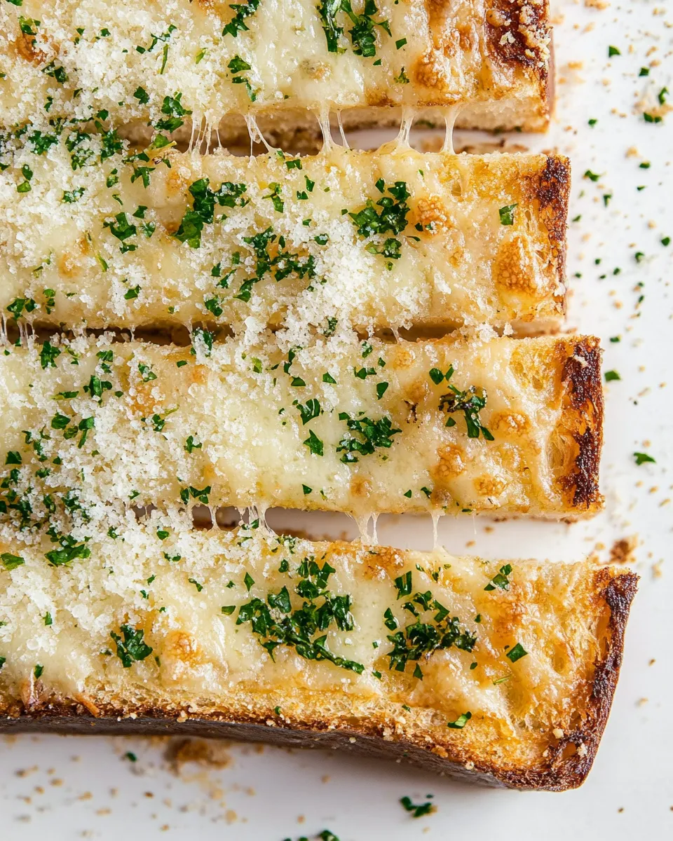 Ultimate Toasty Spicy Cheesy Garlic Bread. shot