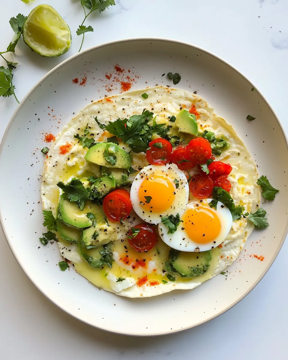 Quick Tortilla Eggs. food shot