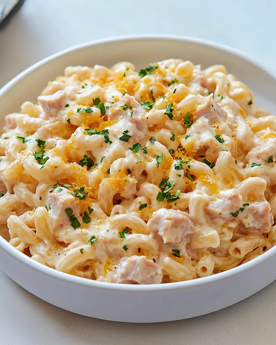 Delicious Tuna Mac and Cheese shot