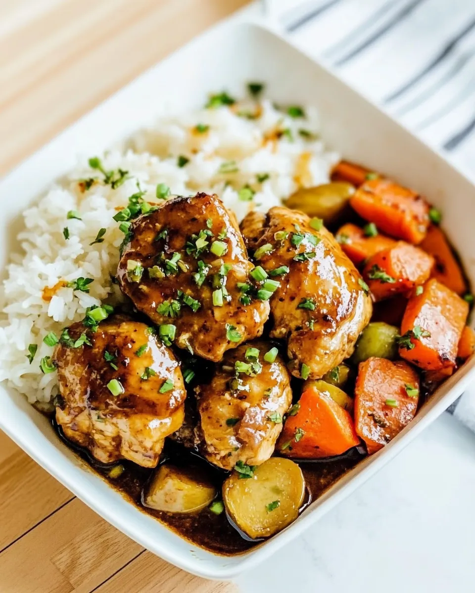 Savory Two Serving Healthy Honey Chicken and Vegetables dish photo