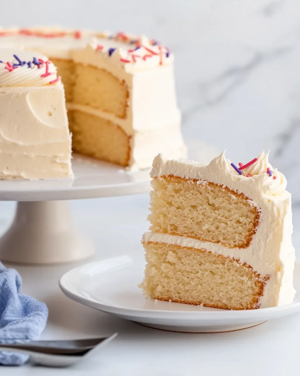 Homemade Vanilla Cake Recipe with Vanilla Buttercream (The Best!) photo
