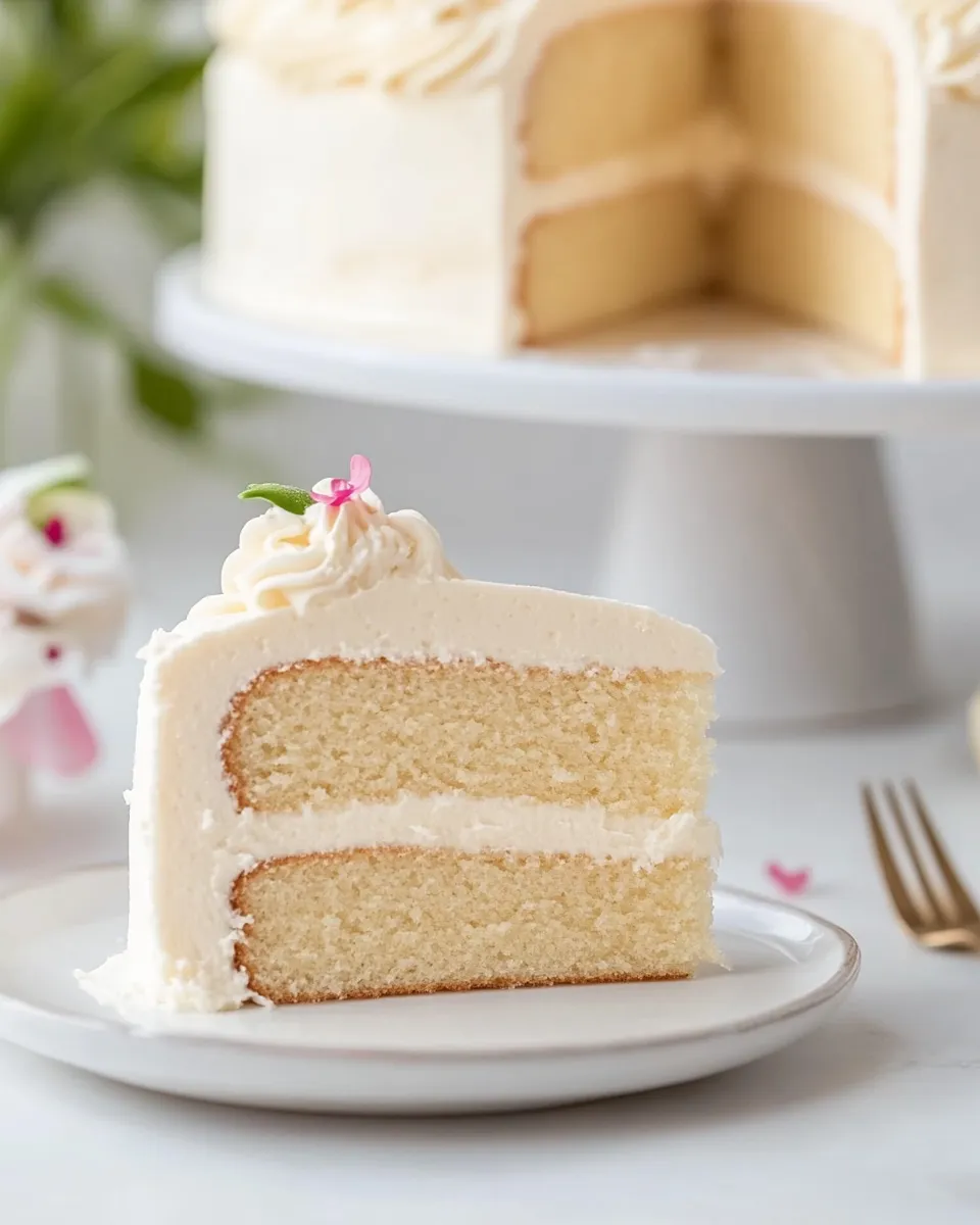 Classic Vanilla Cake Recipe with Vanilla Buttercream (The Best!) image