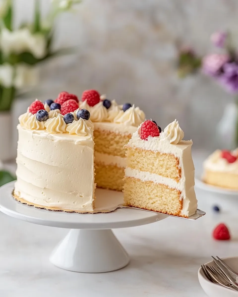 Easy Vanilla Cake Recipe with Vanilla Buttercream (The Best!) shot