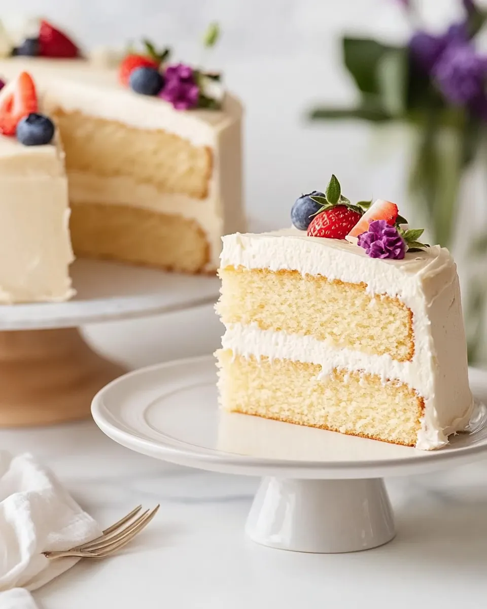 Delicious Vanilla Cake Recipe with Vanilla Buttercream (The Best!) recipe photo