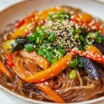 Easy Vegan Japchae Style Noodles (stir-fried sweet potato noodles) photo