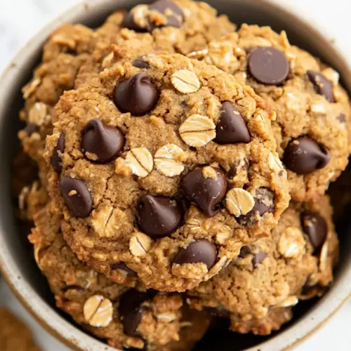 Easy Vegan Oatmeal Peanut Butter Chocolate Chip Cookies photo