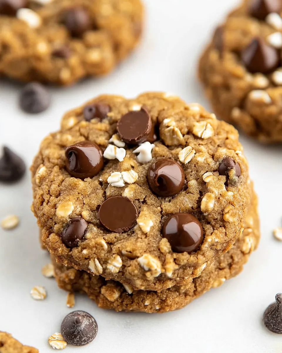 Delicious Vegan Oatmeal Peanut Butter Chocolate Chip Cookies image