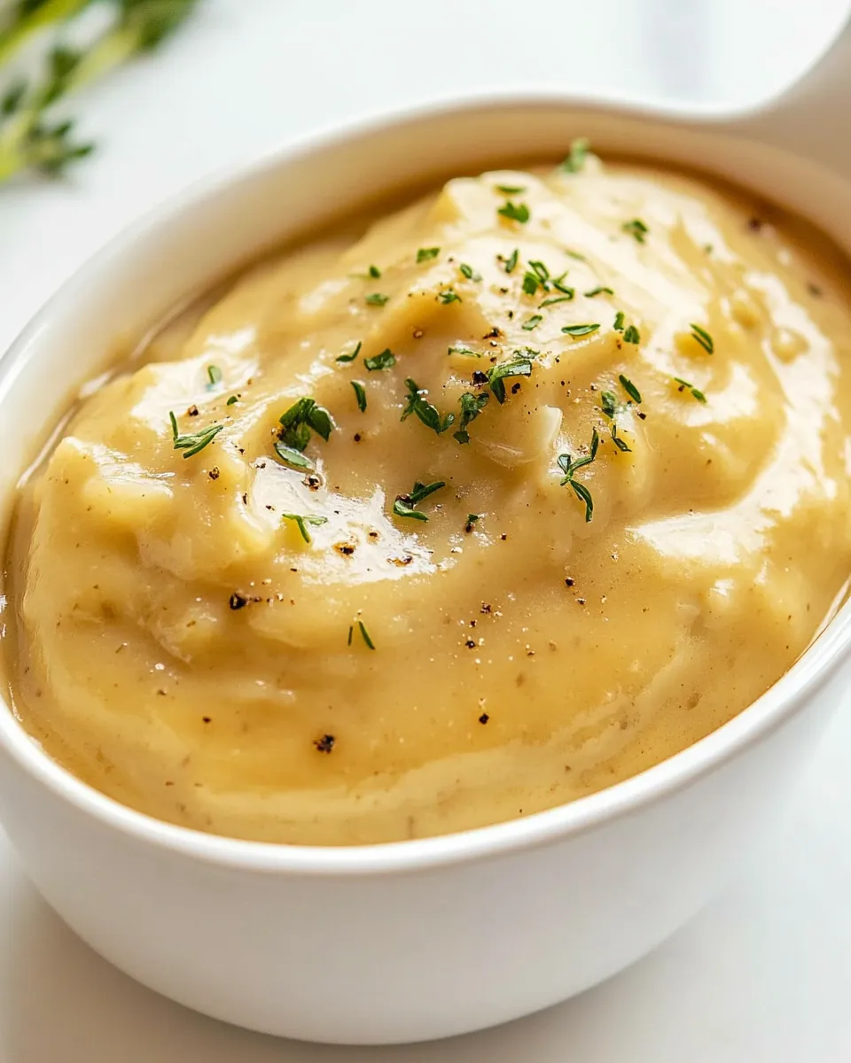 Delicious Vegan Onion Gravy shot