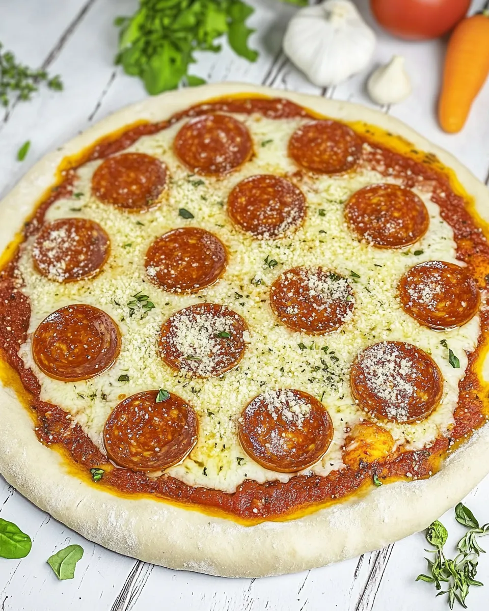 Delicious Vegan Pepperoni Pizza shot