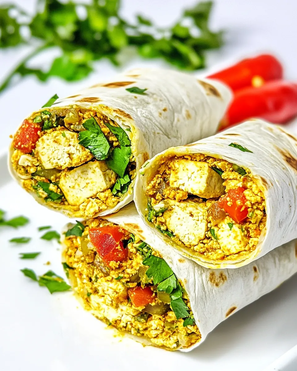 Delicious Vegan Tofu Breakfast Burritos image