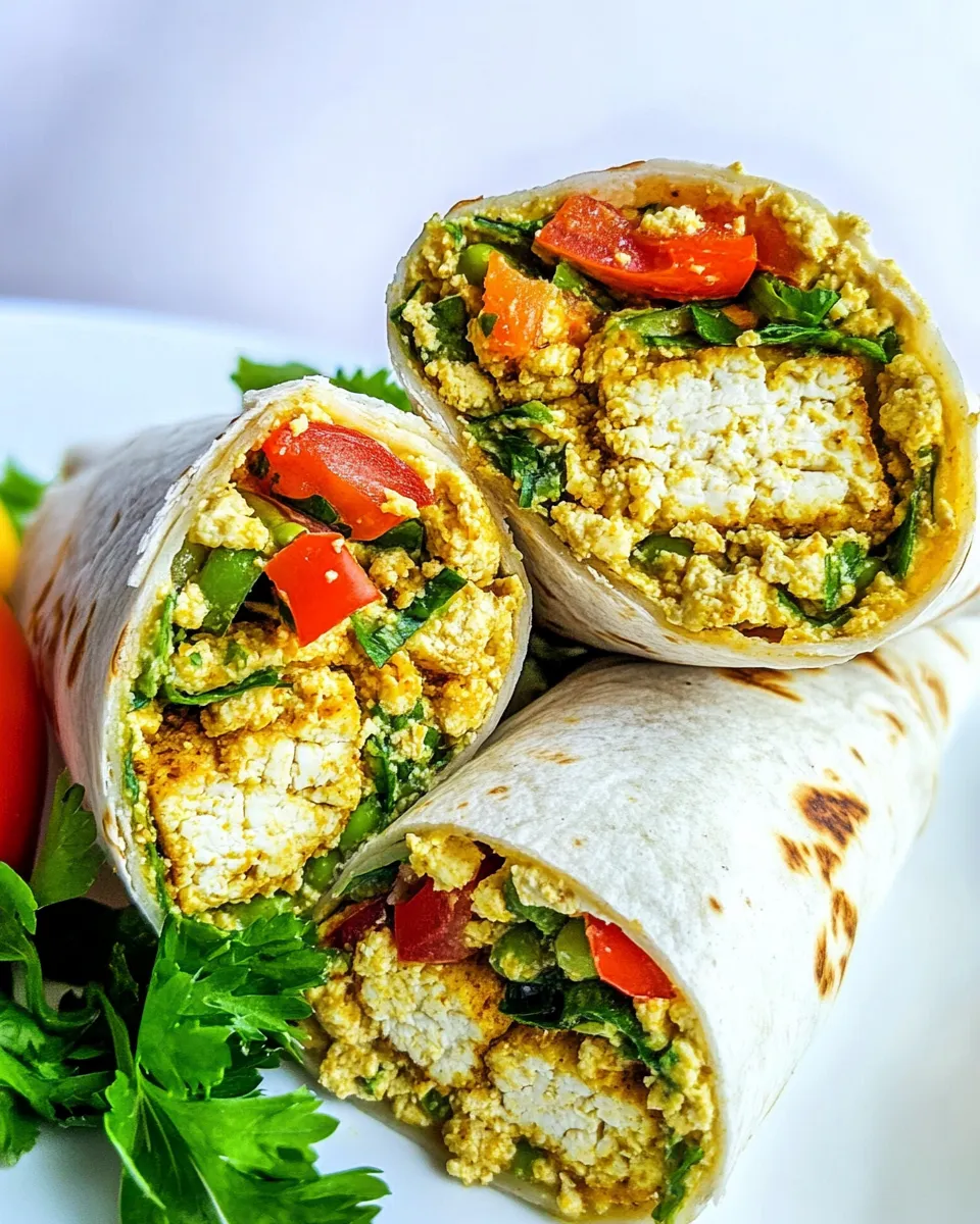 Healthy Vegan Tofu Breakfast Burritos dish photo