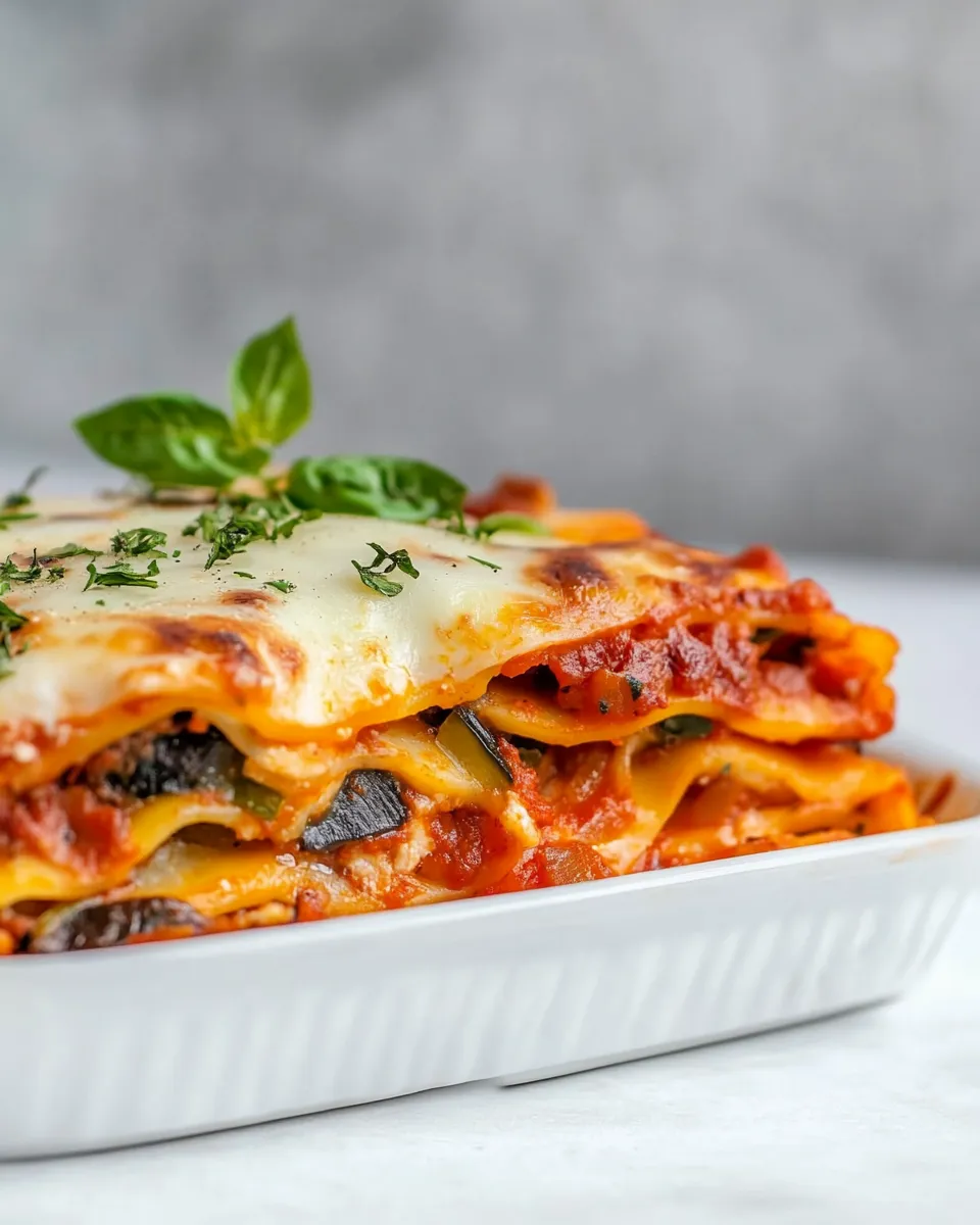 Delicious Vegetable Lasagna shot