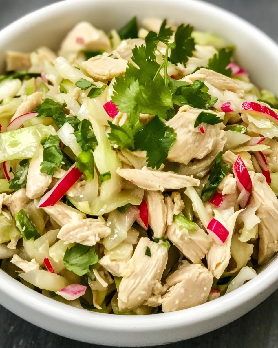 Delicious Vietnamese Chicken Salad with Cabbage shot