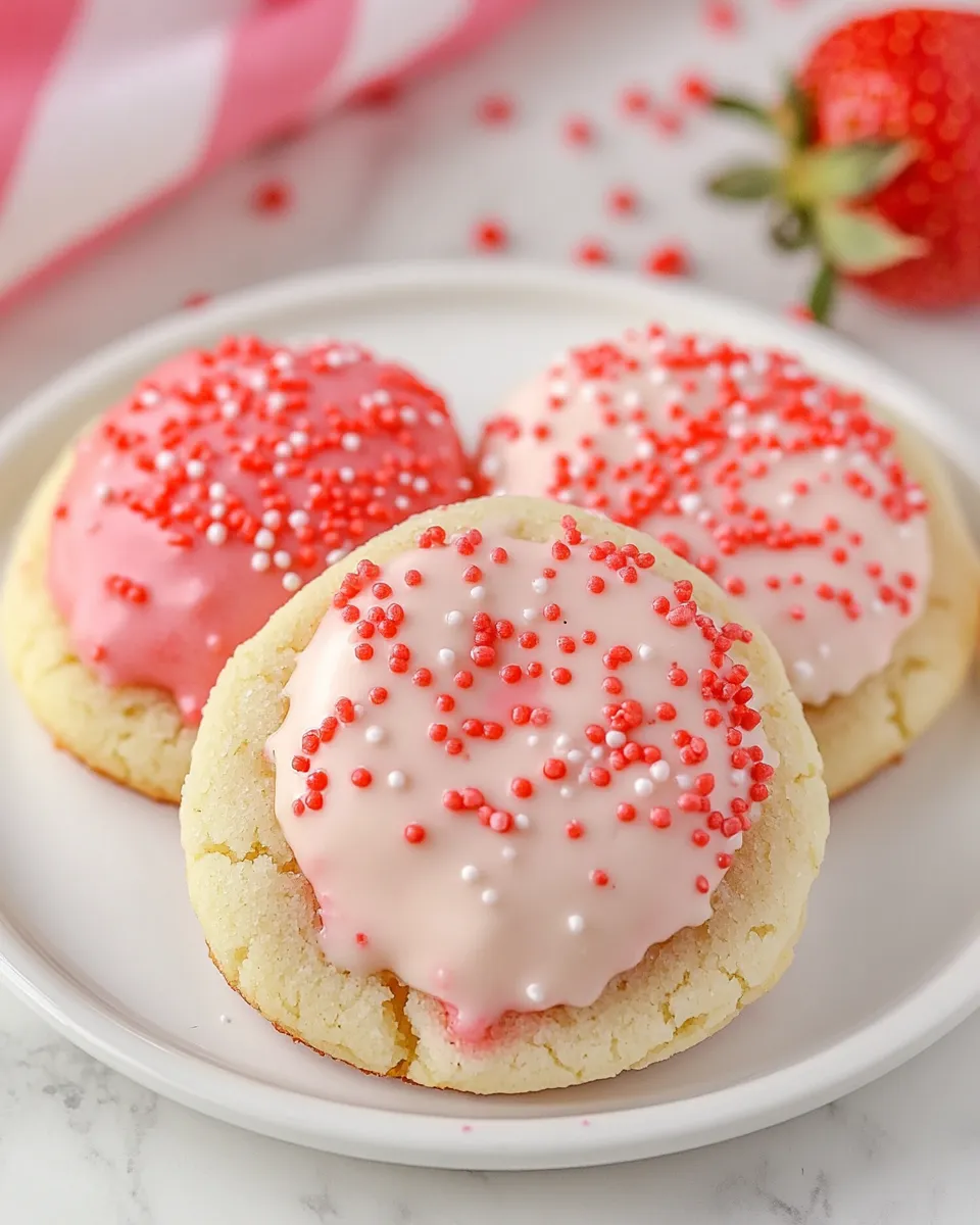 Best White Chocolate Dipped Strawberry Cookies shot