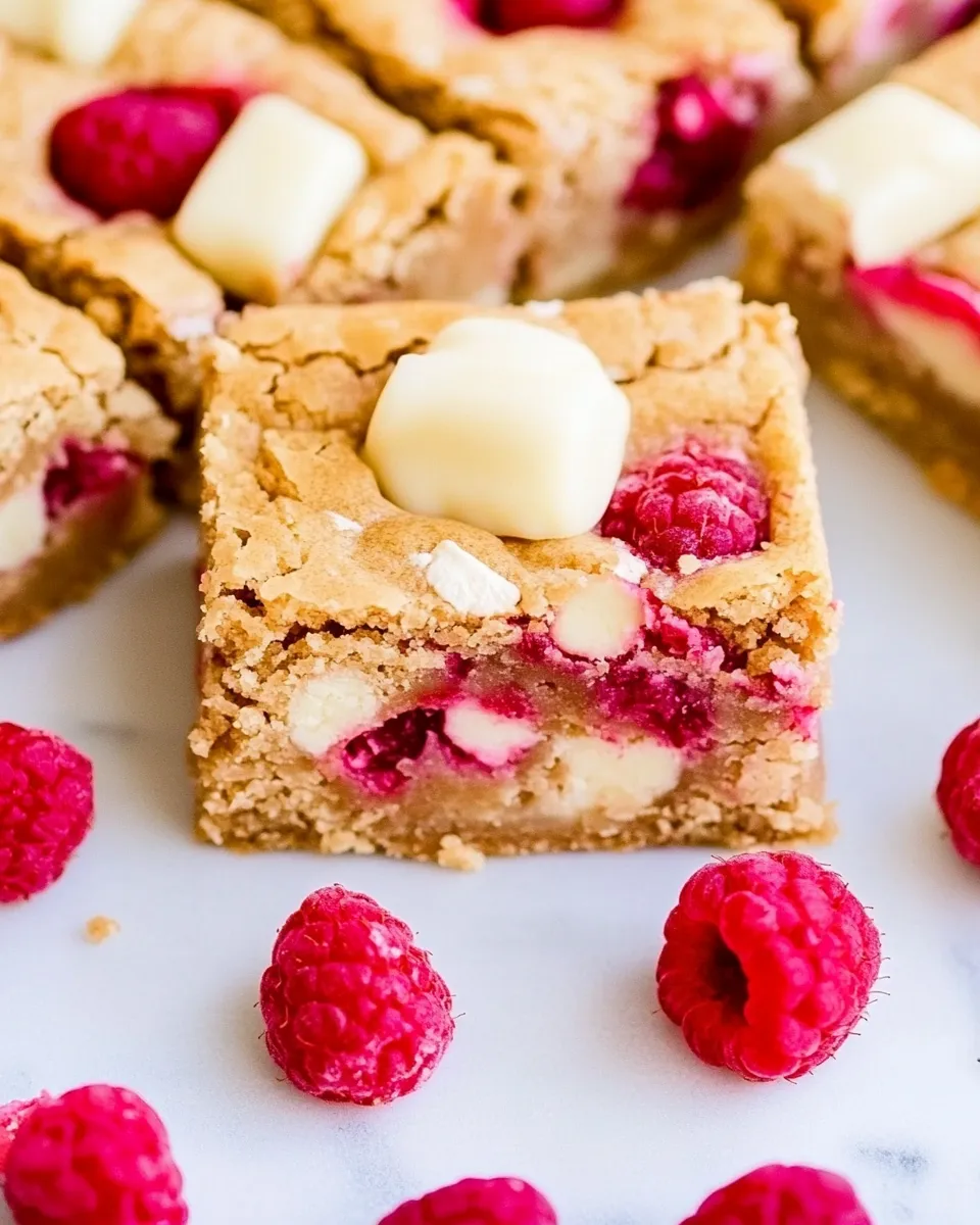 Easy White Chocolate Raspberry Blondies recipe photo