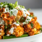 Savory Whole Roasted Buffalo Cauliflower. shot