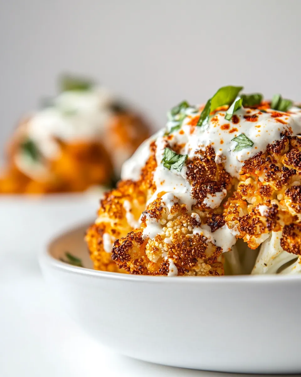 Homemade Whole Roasted Buffalo Cauliflower. picture