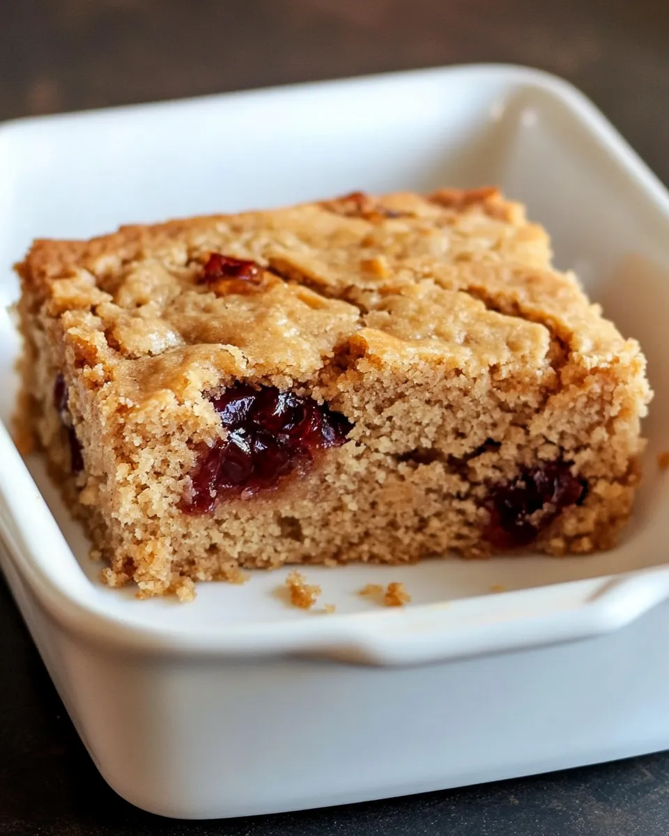 Simple Whole Wheat Peanut Butter and Jelly Snack Cake. recipe photo